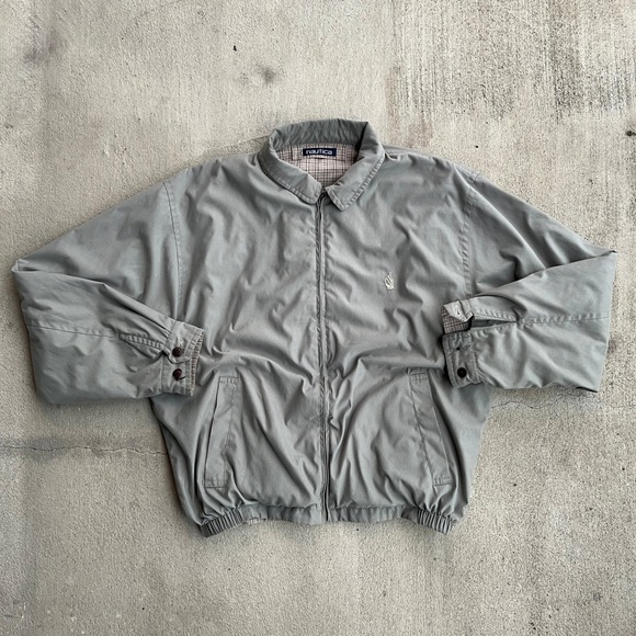 Nautica Other - Nautica Mens Harrington Bomber Jacket Full Zip Plaid Lined Khaki XL TG